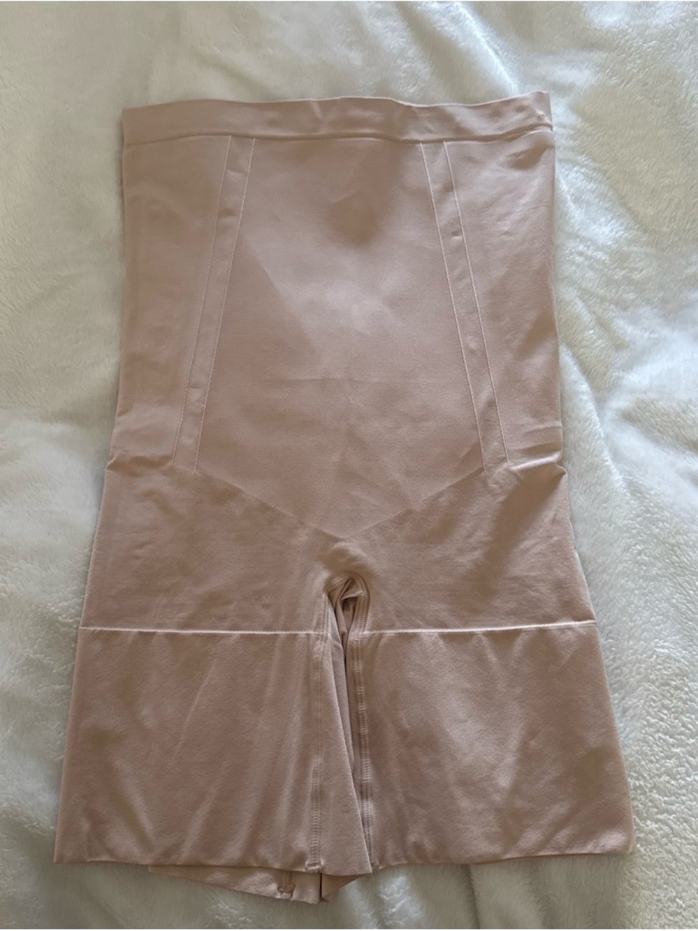 SPANX Light Beige Shaping Shorts with Pink Brand Tag